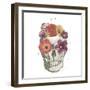 Floral Skull II-Wild Apple-Framed Art Print