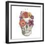 Floral Skull II-Wild Apple-Framed Art Print