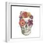 Floral Skull II-Wild Apple-Framed Art Print