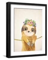 Floral Sloth 1-Kimberly Allen-Framed Art Print