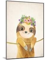 Floral Sloth 1-Kimberly Allen-Mounted Art Print