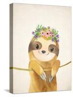 Floral Sloth 1-Kimberly Allen-Stretched Canvas