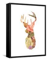 Floral Stag-Moha London-Framed Stretched Canvas