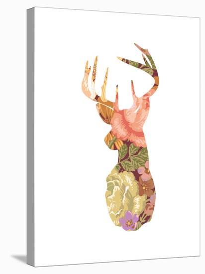 Floral Stag-Moha London-Stretched Canvas