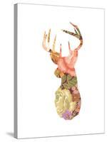 Floral Stag-Moha London-Stretched Canvas