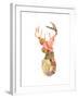 Floral Stag-Moha London-Framed Giclee Print