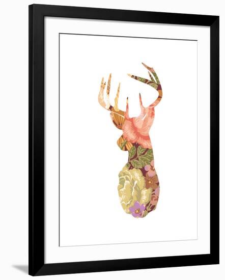 Floral Stag-Moha London-Framed Giclee Print