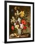 Floral Study with Beaker, Grasshopper and Seashells-Balthasar van der Ast-Framed Giclee Print