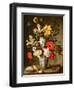 Floral Study with Beaker, Grasshopper and Seashells-Balthasar van der Ast-Framed Giclee Print