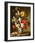 Floral Study with Beaker, Grasshopper and Seashells-Balthasar van der Ast-Framed Giclee Print