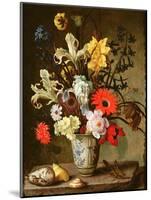 Floral Study with Beaker, Grasshopper and Seashells-Balthasar van der Ast-Mounted Giclee Print