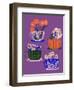 Floral Teacups - Purple-Tara Reed-Framed Art Print