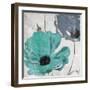 Floral Teal and Blue Hues-Milli Villa-Framed Art Print