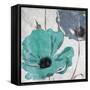 Floral Teal and Blue Hues-Milli Villa-Framed Stretched Canvas