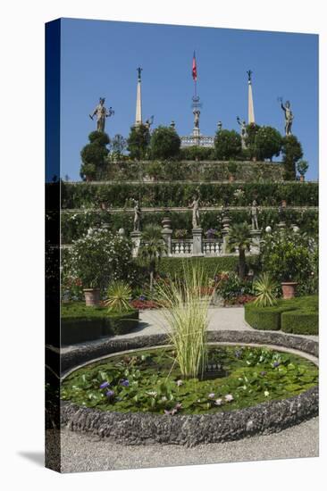 Floral terraces, Isola Bella, Lake Maggiore, Stresa, Borromean Islands, Italian Lakes, Piedmont, It-James Emmerson-Stretched Canvas