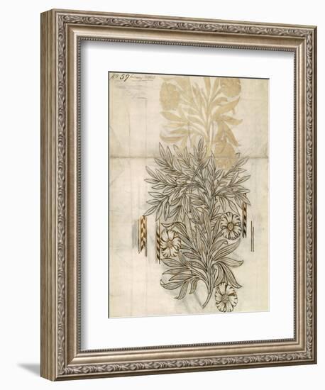 Floral Textile Design For Morris and Co-null-Framed Giclee Print