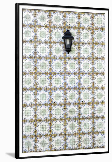 Floral Tile Pattern at Wall of a House, Sintra, Lisbon, Portugal-Axel Schmies-Framed Premium Photographic Print