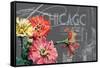 Floral Travel Chicago-null-Framed Stretched Canvas