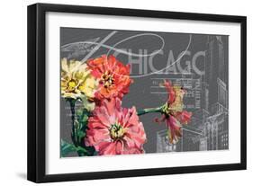 Floral Travel Chicago-null-Framed Giclee Print