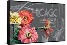 Floral Travel Chicago-null-Framed Stretched Canvas