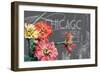 Floral Travel Chicago-null-Framed Premium Giclee Print