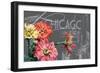 Floral Travel Chicago-null-Framed Premium Giclee Print