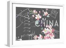 Floral Travel China-null-Framed Giclee Print