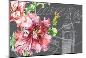 Floral Travel London-null-Mounted Premium Giclee Print