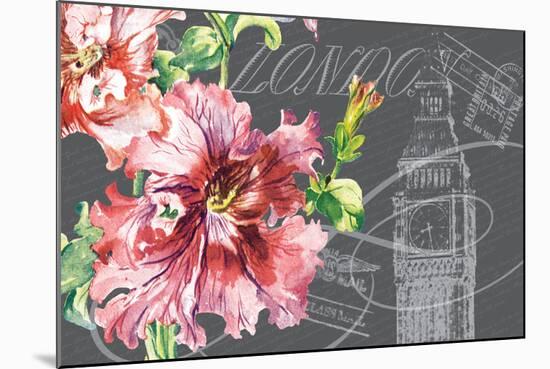 Floral Travel London-null-Mounted Giclee Print