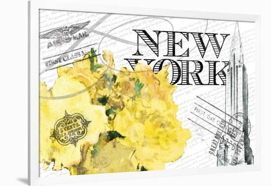 Floral Travel New York 2-null-Framed Giclee Print