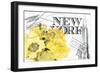 Floral Travel New York 2-null-Framed Premium Giclee Print