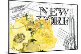 Floral Travel New York 2-null-Mounted Premium Giclee Print