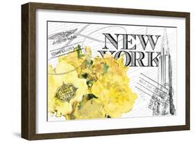 Floral Travel New York 2-null-Framed Giclee Print