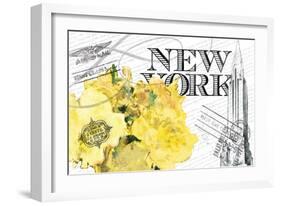 Floral Travel New York 2-null-Framed Giclee Print