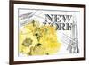 Floral Travel New York 2-null-Framed Giclee Print