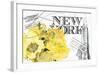 Floral Travel New York 2-null-Framed Giclee Print