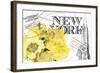 Floral Travel New York 2-null-Framed Giclee Print