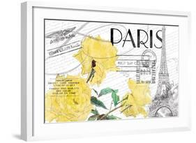 Floral Travel Paris-null-Framed Giclee Print