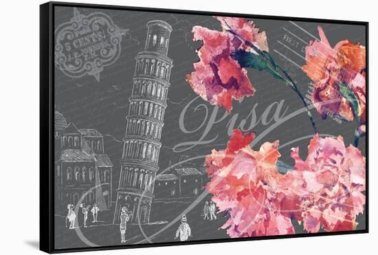 Floral Travel Pisa-null-Framed Stretched Canvas