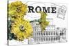 Floral Travel Rome-null-Stretched Canvas