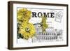 Floral Travel Rome-null-Framed Premium Giclee Print