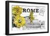Floral Travel Rome-null-Framed Premium Giclee Print