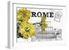 Floral Travel Rome-null-Framed Premium Giclee Print