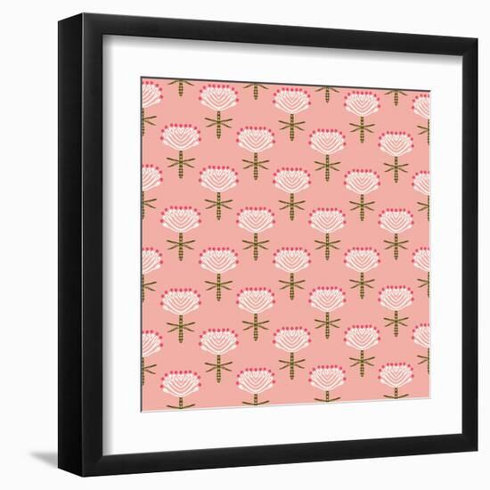 Floral Vector Pattern for Fall Fashion-tukkki-Framed Art Print