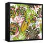 Floral Vector Texture-Alexandra_A-Framed Stretched Canvas