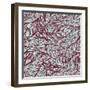 Floral Vintage Monochrome Doodle Pattern with Abstract Feathers-tairen-Framed Art Print