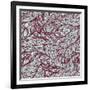 Floral Vintage Monochrome Doodle Pattern with Abstract Feathers-tairen-Framed Art Print