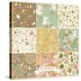 Floral Vintage Patterns with Birds and Butterflies-smilewithjul-Stretched Canvas