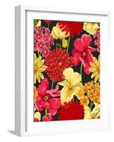 Floral Wallpaper in Watercolor Style-hoverfly-Framed Art Print