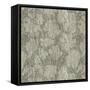 Floral Waltz Mono Taupe Oyster-Bill Jackson-Framed Stretched Canvas